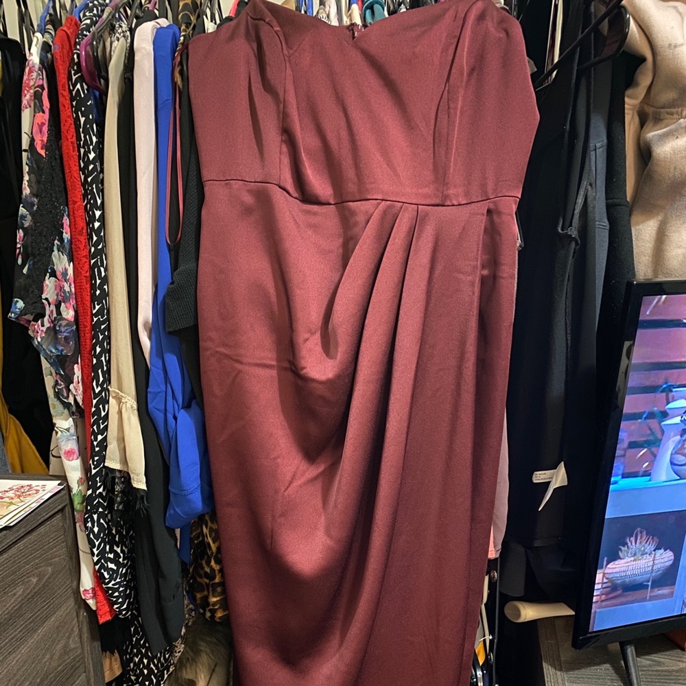 Express Dress Maroon with Slit size 6